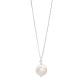 Freshwater Coin Pearl Pendant Necklace “Lydia”