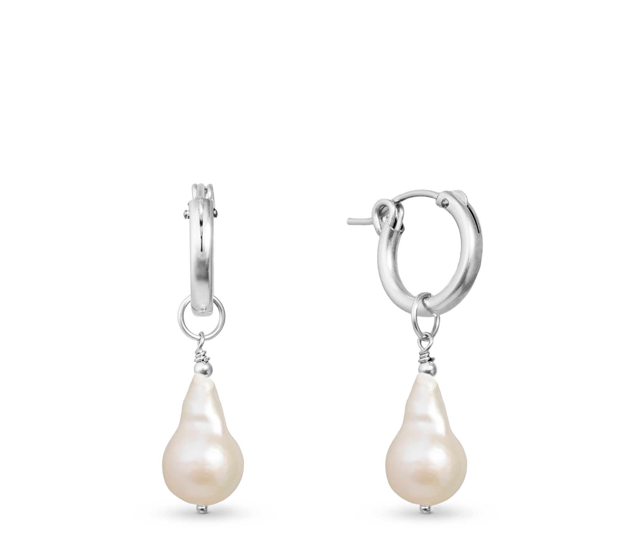 Baroque Freshwater Pearl Hoop Earrings “Megan”