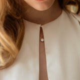 Freshwater Coin Pearl Pendant Necklace “Lydia”