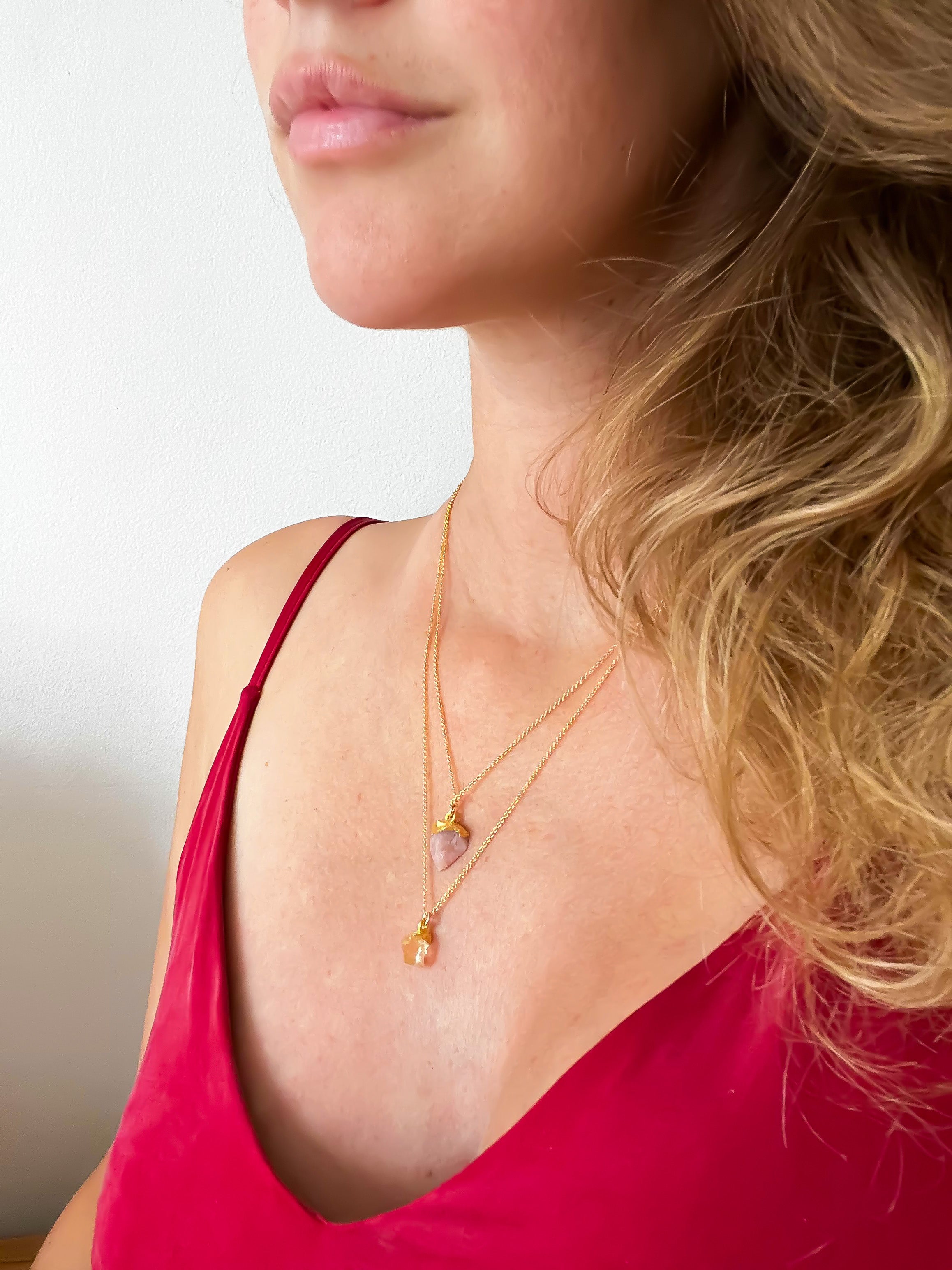 Amethyst Raw Crystal Pendant Necklace - Crown Chakra